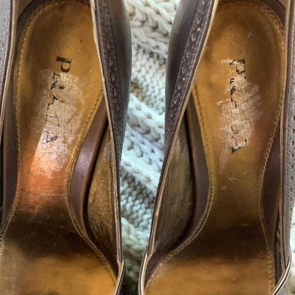 Vintage Prada Leather Peep Toe Heels 38.5 - Picture 3 of 11